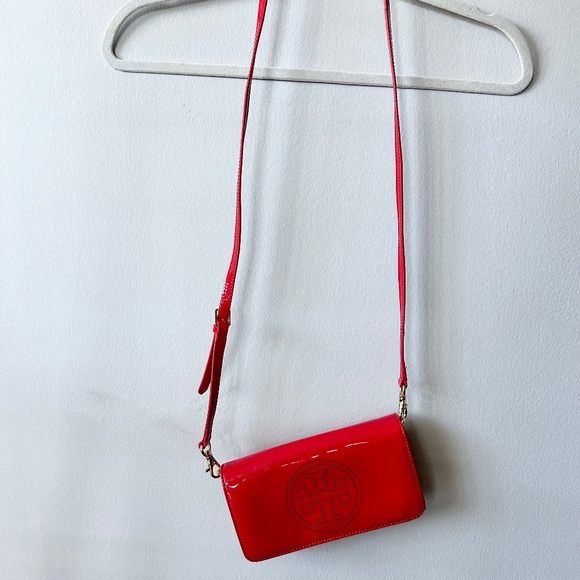 Tory Burch Red Patent Leather Crossbody Purse - Picture 2 of 14